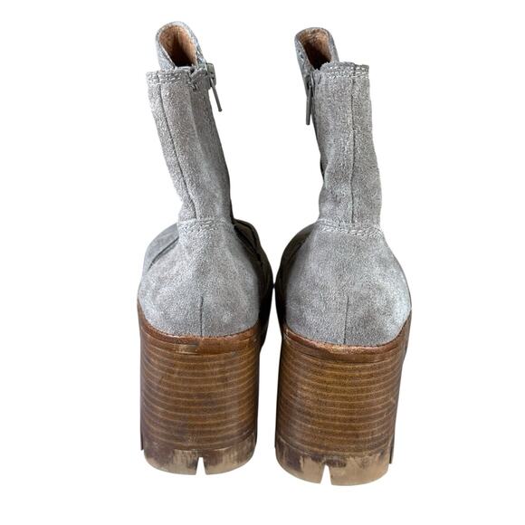 Jeffrey Campbell x Free People Grey Suede Chunky Heel Chelsea Boots 9M - Picture 10 of 11